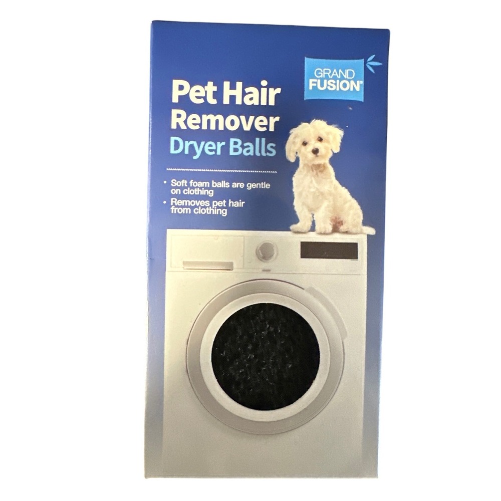 Grand Fusion Pet Hair Remover Dryer Balls 2 Pack Black Soft Foam A677157 New
